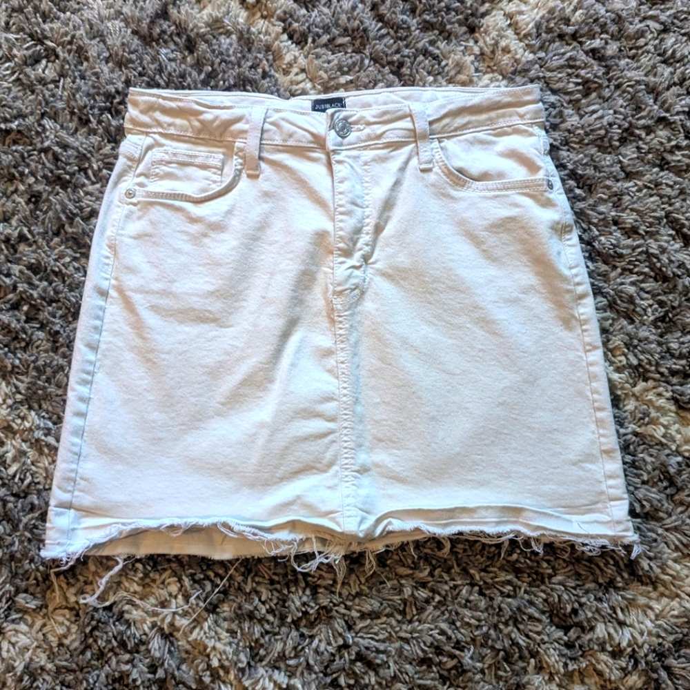 Just Black White Denim Mini Skirt Size M